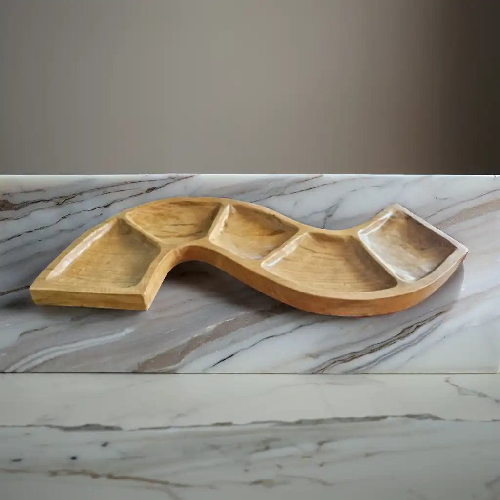 Ancient Wisdom Wooden Snack Tray Snake Shaped Teak Bowl - Sustainably Sourced Home & Garden > Kitchen & Dining > Tableware > Serveware > Serving Platters > Wooden Snack Tray > Snake Shaped Teak Bowl > Sustainably Sourced Seveing Tray emmy-jane-boutique.myshopify.com
