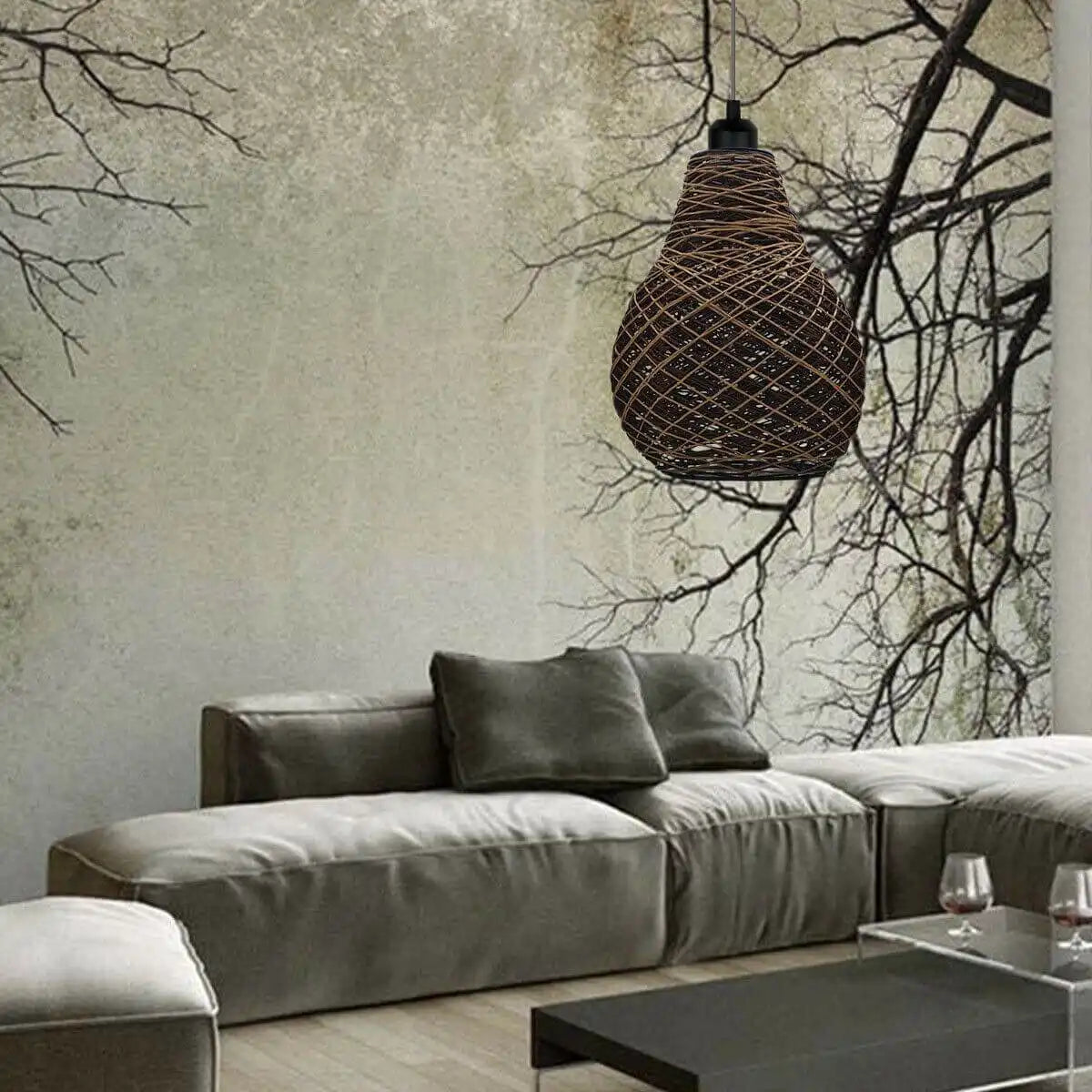 LEDSone Antique Rattan Wicker Ceiling Pendant Light Shade Home & Garden > Lighting > Lighting Fixtures > Ceiling Light Fixtures > Wicker Ceiling Lights > Rattan Ceiling Lights > Pendant Lights > Rattan Lights emmy-jane-boutique.myshopify.com
