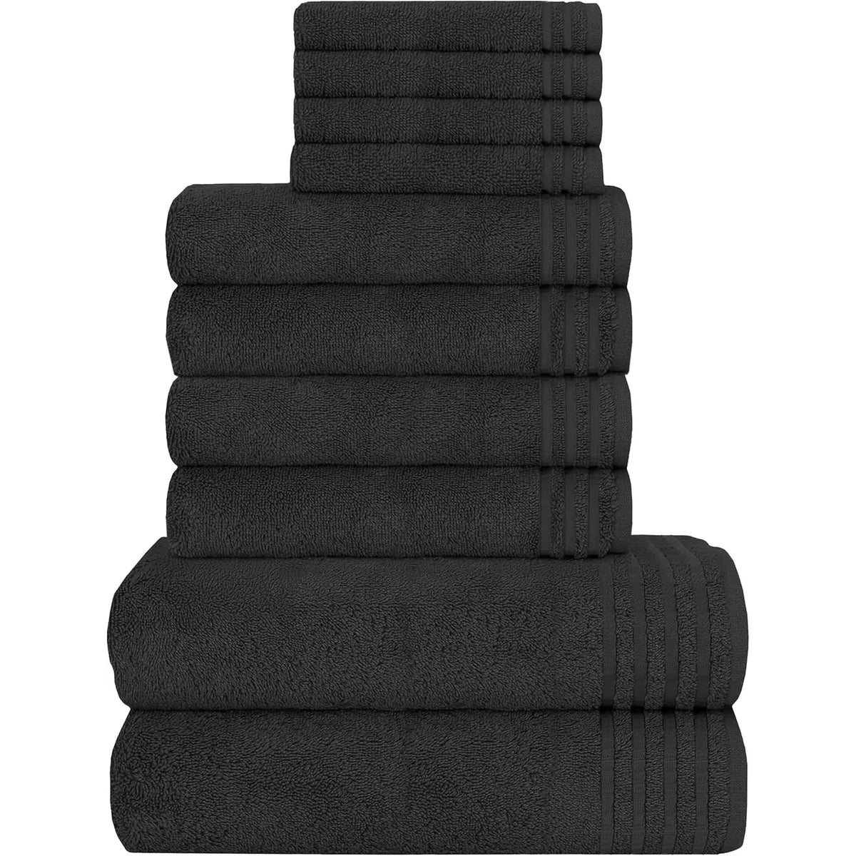 OLIVIA ROCCO 10 Piece Monaco Luxury Egyptian Cotton Towel Set grey