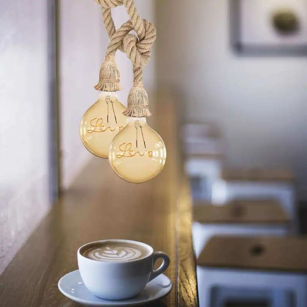 LEDSone Double Head Hemp Rope Pendant Light Home & Garden > Lighting > Lighting Fixtures > Ceiling Light Fixtures > Ceiling Lights > Pendant Lights > Hemp Rope Lights emmy-jane-boutique.myshopify.com