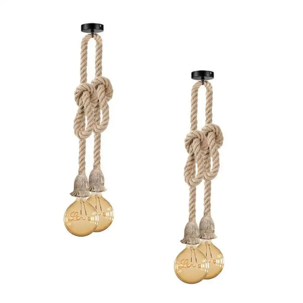 LEDSone Double Head Hemp Rope Pendant Light Home & Garden > Lighting > Lighting Fixtures > Ceiling Light Fixtures > Ceiling Lights > Pendant Lights > Hemp Rope Lights emmy-jane-boutique.myshopify.com