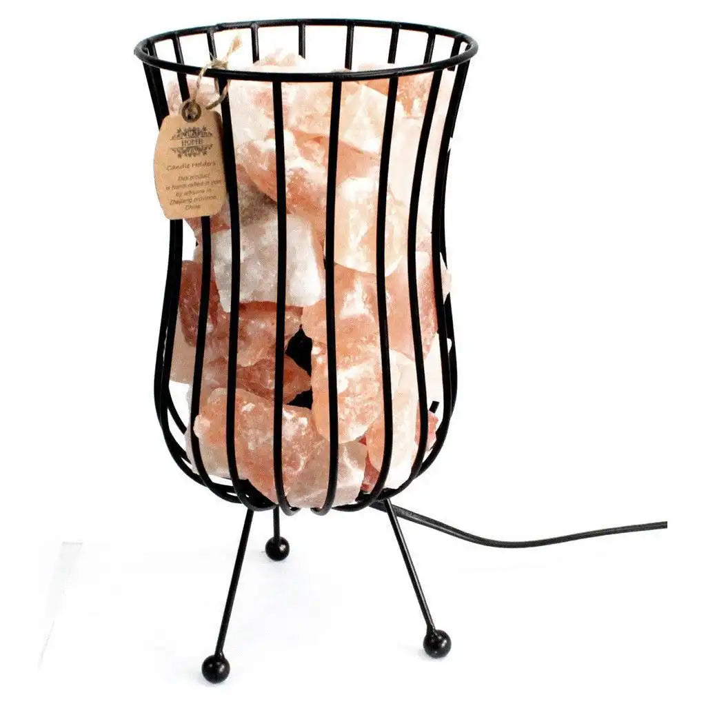 AW Home Natural Salt Rock Lamp - Mesh Salt Rock Brazier Pink Salt Chunks & Bulb Home & Garden > Lighting > Lamps > Natural Himalayan Crystal Salt Lamps emmy-jane-boutique.myshopify.com
