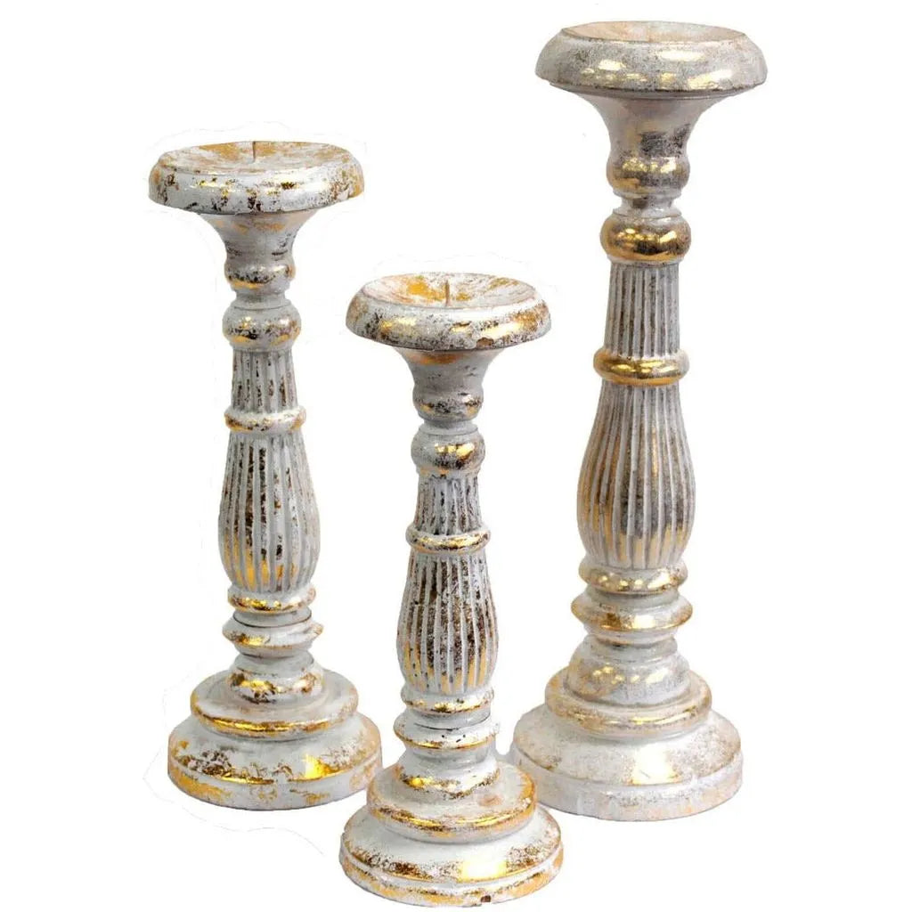 Emmy Jane Hand Carved Vintage Style Wooden Candle Stands - Sustainable Albesia Wood Home & Garden > Decor > Home Fragrance Accessories > Candle Holders > Wooden Candlesticks emmy-jane-boutique.myshopify.com