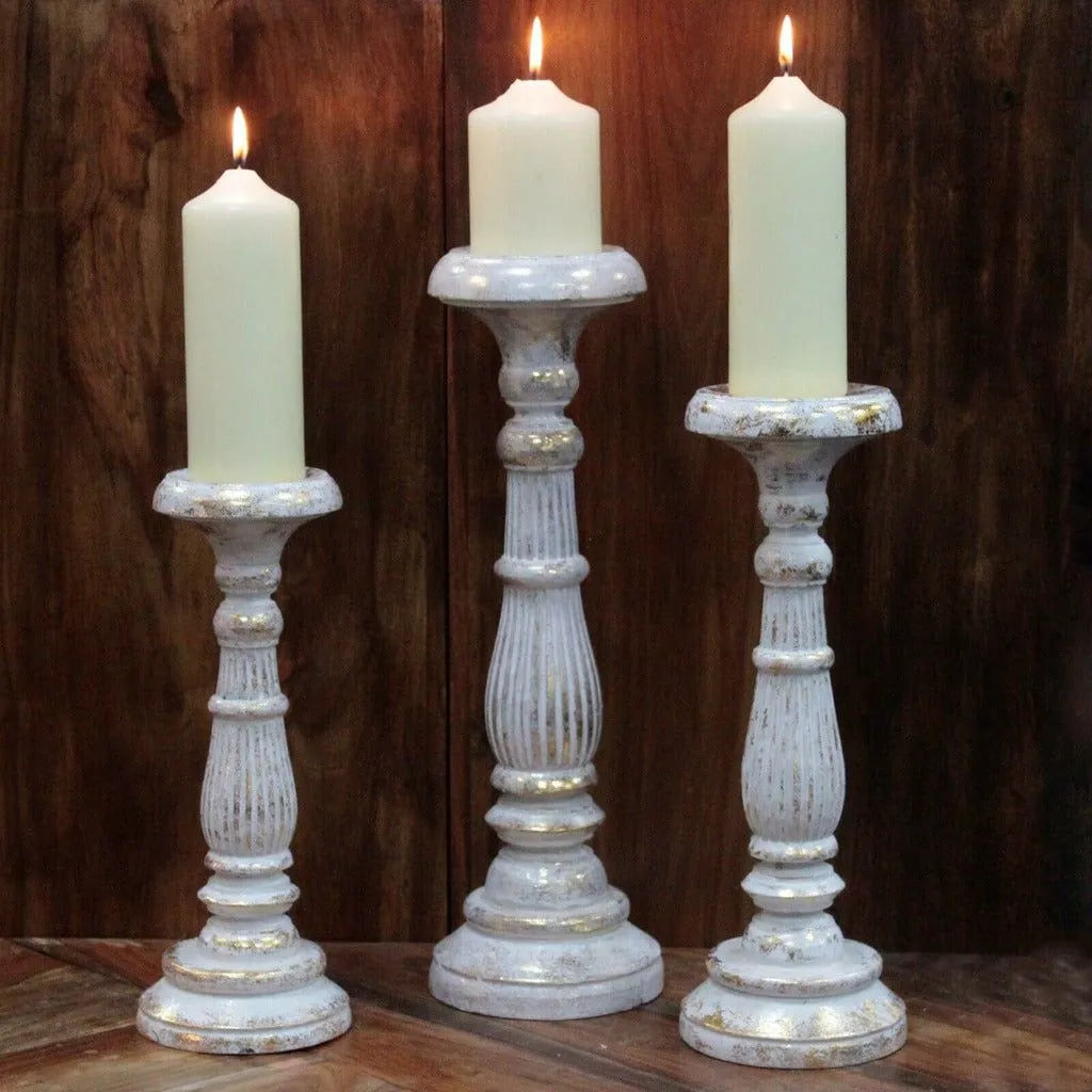 Emmy Jane Hand Carved Vintage Style Wooden Candle Stands - Sustainable Albesia Wood Home & Garden > Decor > Home Fragrance Accessories > Candle Holders > Wooden Candlesticks emmy-jane-boutique.myshopify.com