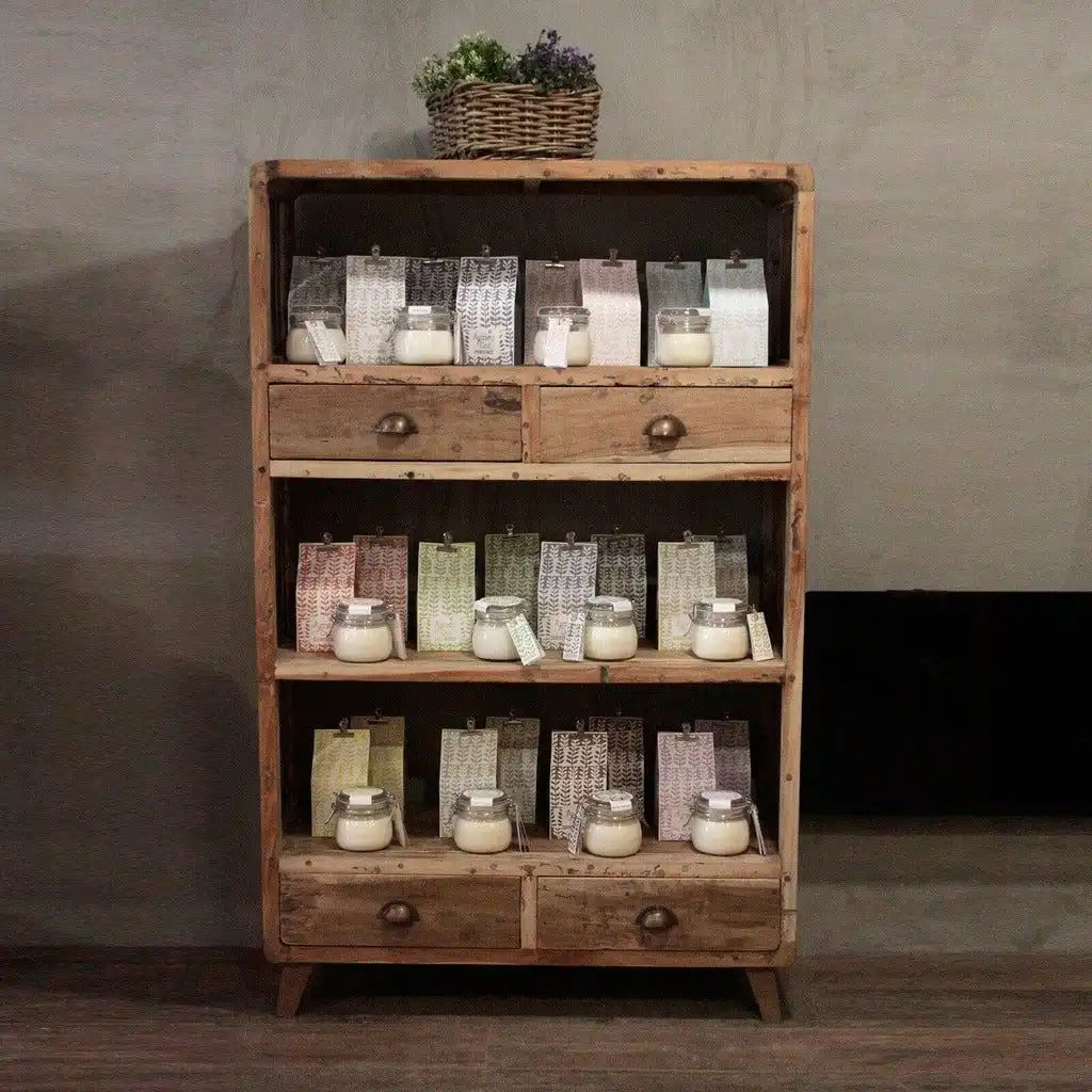 Ancient Wisdom Recycled Wooden Shelving Unit - Upcycled Teak Wood Shelves - Natural Homeware Furniture > Shelving > Bookcases & Standing Shelves > Recycled Wooden Shelves > Recycled Wooden Shelving Unit > Upcycled Teak Wood Shelves emmy-jane-boutique.myshopify.com