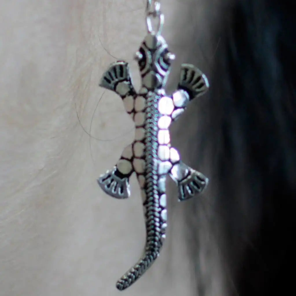 Emmy Jane Thai Silver Lizard Earrings - 925 Silver Geko Design Apparel & Accessories > Jewelry > Womens Earrings > Drop Earrings > Thai Silver Lizard Earrings emmy-jane-boutique.myshopify.com