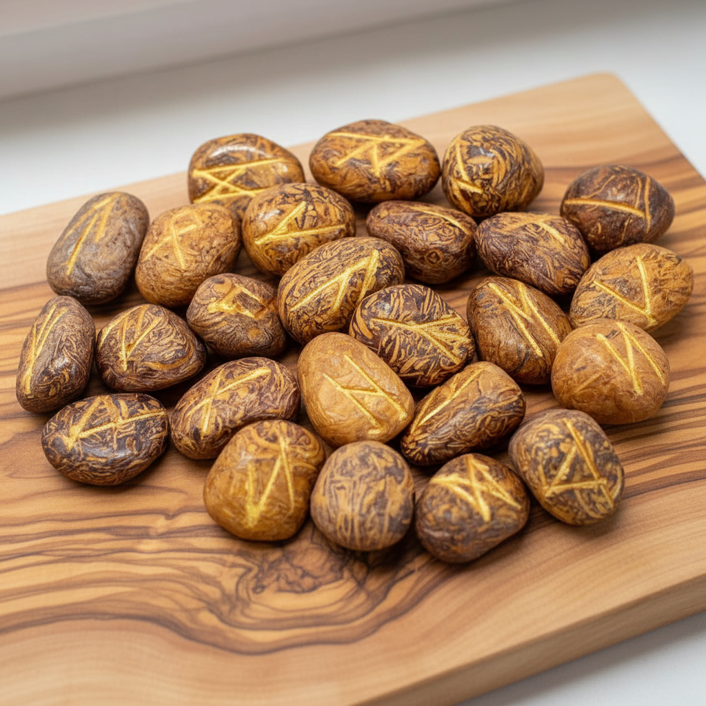 Rune Stones Gift Sets in Pouches - Rune Stone Set - 25 Stones & Storage Pouch