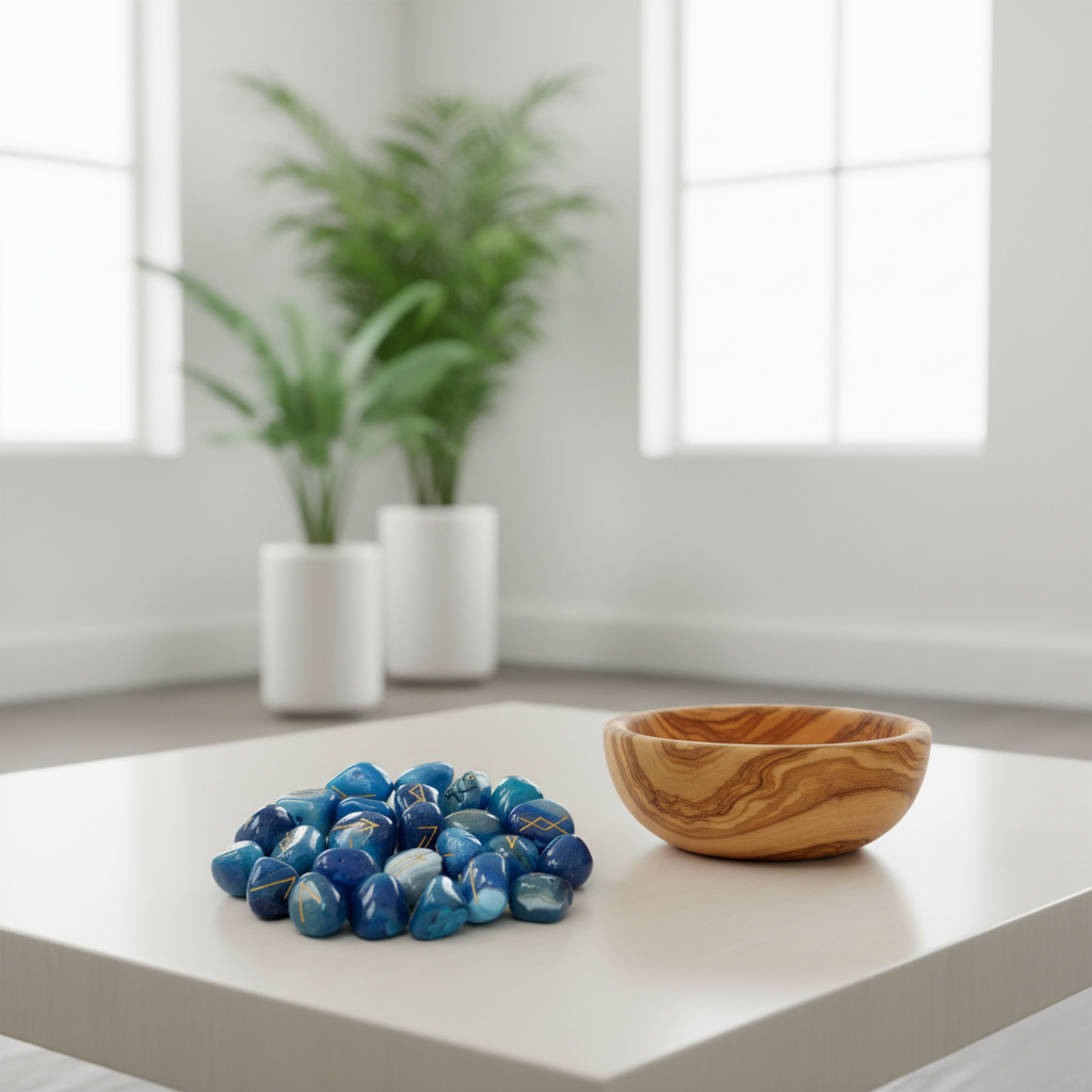 Rune Stones Gift Sets in Pouches - Rune Stone Set - 25 Stones & Storage Pouch