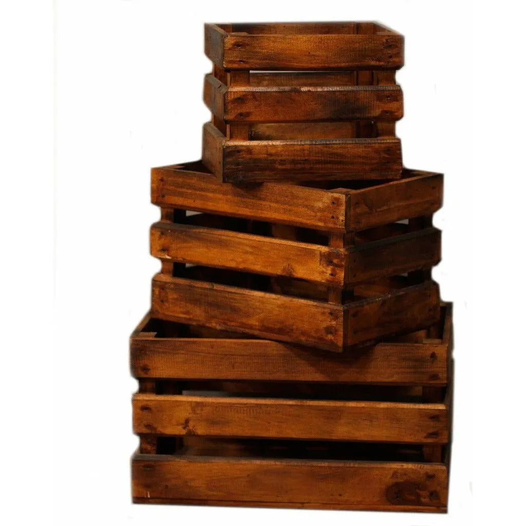 Ancient Wisdom Natural Storage Wooden Fruit Box set of 3 - Brown Blue Green or White Home & Garden > Household Supplies > Storage & Organisation > Household Storage Containers > Wooden Boxes > Natural Storage Solutions > Wooden Fruit Box Sets emmy-jane-boutique.myshopify.com