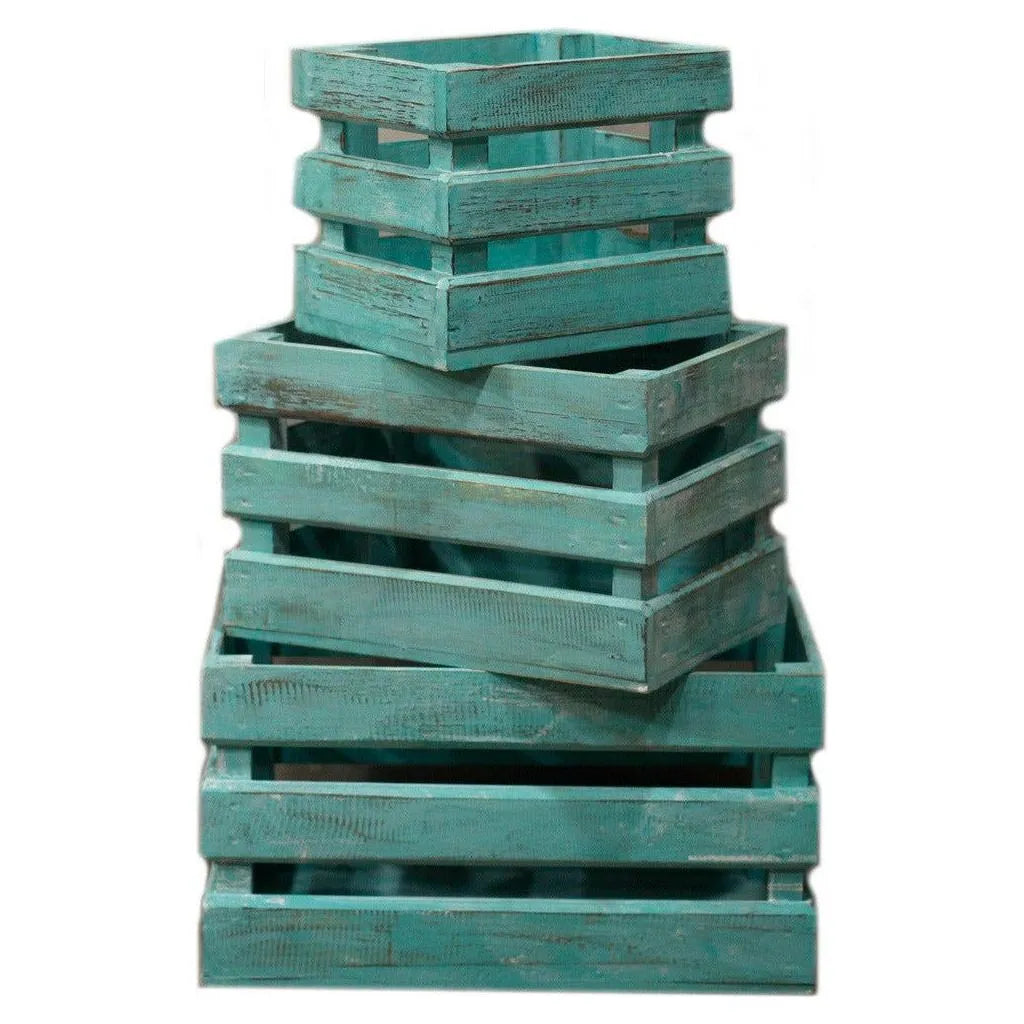 Ancient Wisdom Natural Storage Wooden Fruit Box set of 3 - Brown Blue Green or White Home & Garden > Household Supplies > Storage & Organisation > Household Storage Containers > Wooden Boxes > Natural Storage Solutions > Wooden Fruit Box Sets emmy-jane-boutique.myshopify.com