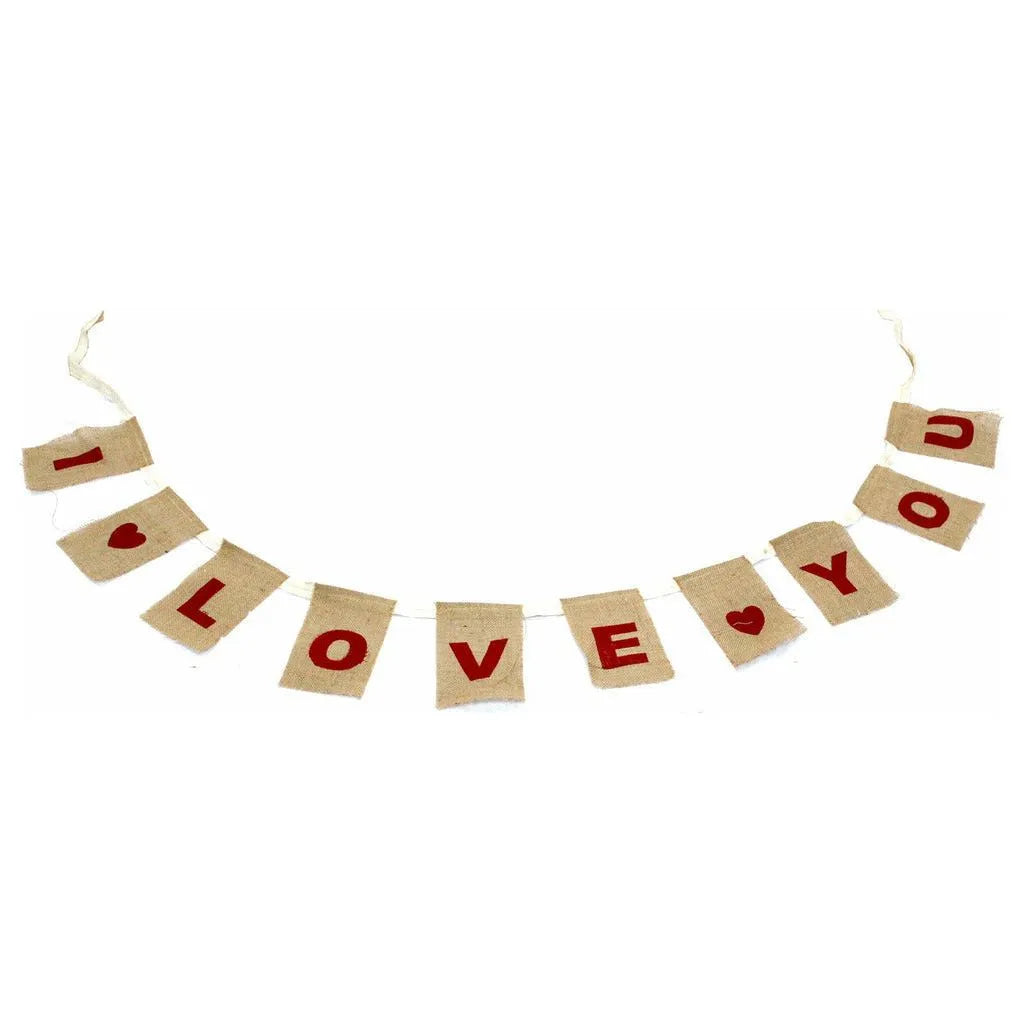 Ancient Wisdom Natural Eco Friendly Jute Bunting - I Love You Wedding Bunting Home & Garden > Decor > Novelty Signs > Bunting > Natural Eco Friendly Jute Bunting > Wedding Bunting > I love you Bunting > Heart Bunting emmy-jane-boutique.myshopify.com
