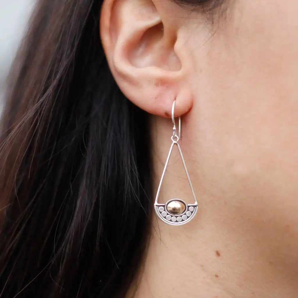 Emmy Jane Silver & Gold Earrings - Luna Balance - Handmade & Ethically Sourced Apparel & Accessories > Jewelry > Womens Earrings > Drop Earrings > Silver & Gold Earrings emmy-jane-boutique.myshopify.com