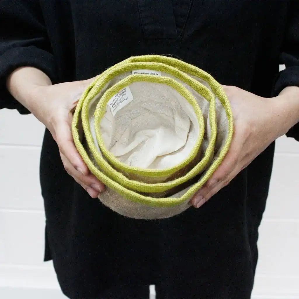 AW Home Eco Friendly Storage - Set of 3 Natural Jute Baskets - Choice of 4 Colours Arts & Entertainment > Party & Celebration > Gift Giving > Gift Wrapping > Gift Boxes & Tins > Jute Baskets > Set of 3 Natural Jute Baskets emmy-jane-boutique.myshopify.com