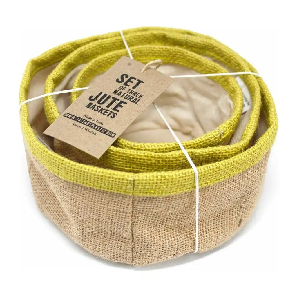 AW Home Eco Friendly Storage - Set of 3 Natural Jute Baskets - Choice of 4 Colours Arts & Entertainment > Party & Celebration > Gift Giving > Gift Wrapping > Gift Boxes & Tins > Jute Baskets > Set of 3 Natural Jute Baskets emmy-jane-boutique.myshopify.com