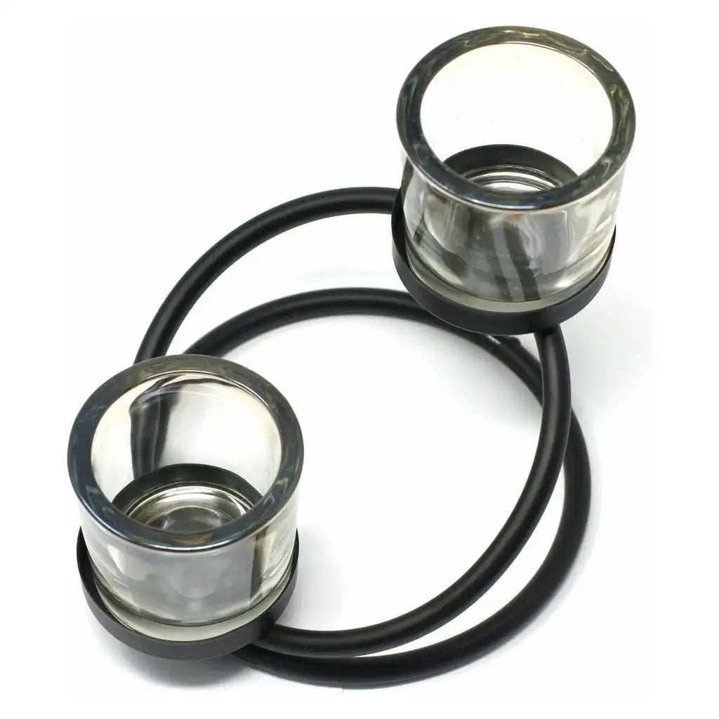 Ancient Wisdom Centrepiece Iron Votive Candle Holder - 2 Cup Double Step Home & Garden > Decor > Home Fragrance Accessories > Candle Holders > Centrepiece Iron & Glass Votive Candle Holder > 2 Cup Tealight Holders emmy-jane-boutique.myshopify.com