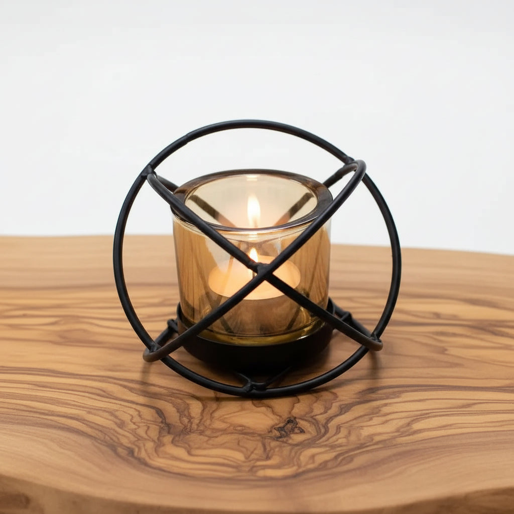 Ancient Wisdom Iron Votive Tea Light Candle Holder