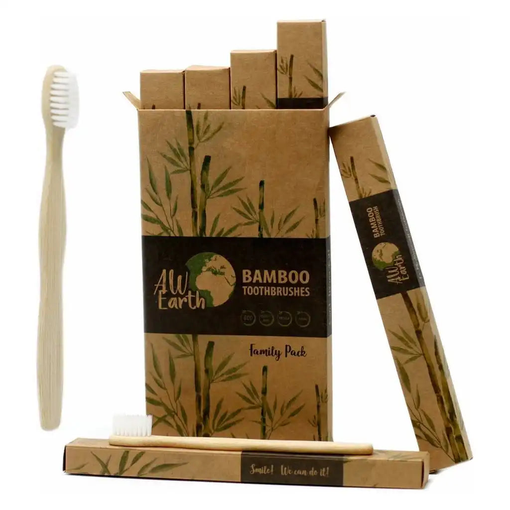 AWEarth Bamboo Wooden Toothbrushes - Eco Friendly Plastic Free & Vegan Health & Beauty > Personal Care > Oral Care > Toothbrushes > Eco-Friendly Toothbrushes emmy-jane-boutique.myshopify.com