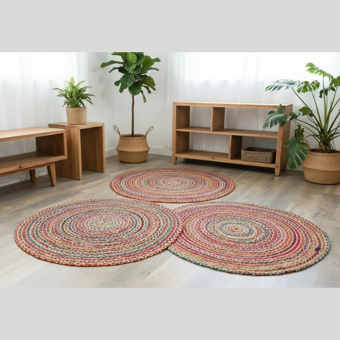AW Artisan Handmade Round Jute and Recycled Cotton Rugs - 3 Sizes Available Home & Garden > Decor > Rugs > Round Jute and Recycled Cotton Rugs emmy-jane-boutique.myshopify.com