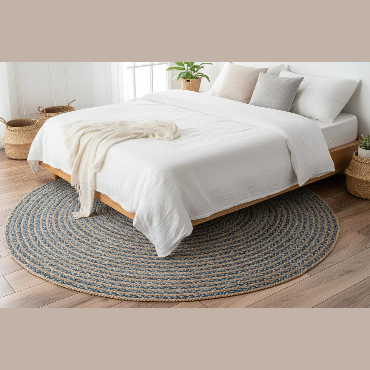 AW Artisan Eco-Friendly Rugs - Sustainable Jute & Recycled Denim - Fairly Traded - 3 Sizes Home & Garden > Decor > Rugs > Round Jute and Recycled Cotton Rugs > Eco-Friendly Rugs emmy-jane-boutique.myshopify.com