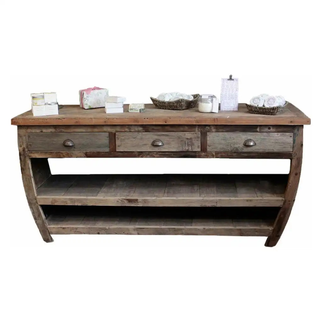 Ancient Wisdom Recycled Wooden Table - Upcycled Teak Wood Sideboard - Fairly Traded Furniture > Tables > Kitchen & Dining Room Tables emmy-jane-boutique.myshopify.com