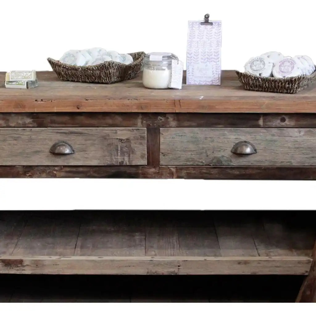 Ancient Wisdom Recycled Wooden Table - Upcycled Teak Wood Sideboard - Fairly Traded Furniture > Tables > Kitchen & Dining Room Tables emmy-jane-boutique.myshopify.com