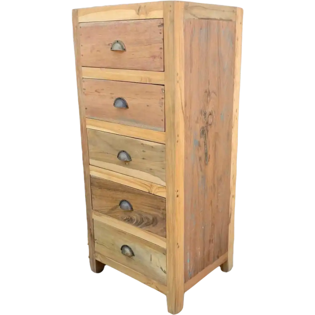 Ancient Wisdom Tall Wooden Chest of Drawers - Upcycled Wood from Retired Fishing Boats. Furniture > Cabinets & Storage > Storage & Organization > Household Storage Drawers > Tall Wooden Chest of Drawers > Drawers made from Upcycled Wood from Retired Fishing Boats. emmy-jane-boutique.myshopify.com