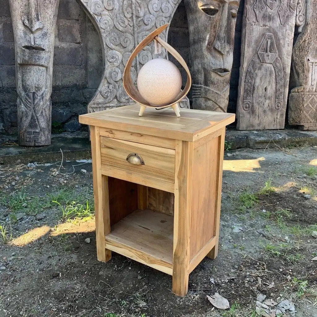 Ancient Wisdom Handmade Bedside Table - Upcycled Teak Wood Nightstand - Natural Homeware Furniture > Tables > Nightstands > Handmade Bedside Table > Upcycled Teak Wood Nightstand > Natural Homeware emmy-jane-boutique.myshopify.com