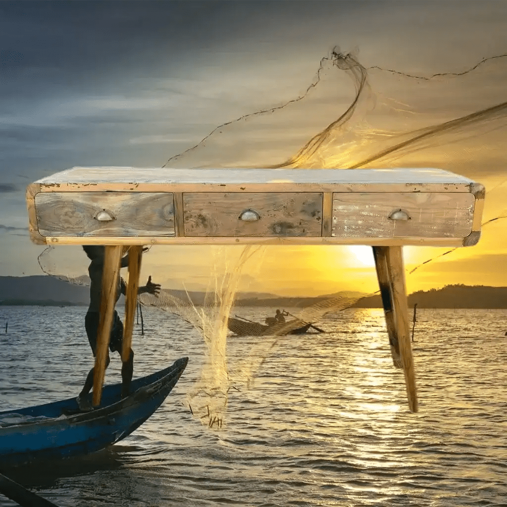 Emmy Jane Console Table - Upcycled Teak Wood from Retired Fishing Boats Furniture > Tables > Accent Tables > Console Tables > Recyled Wooden Furniture > Upcycled wooden console tables emmy-jane-boutique.myshopify.com