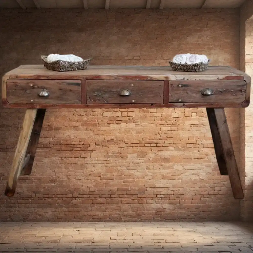 Emmy Jane Console Table - Upcycled Teak Wood from Retired Fishing Boats Furniture > Tables > Accent Tables > Console Tables > Recyled Wooden Furniture > Upcycled wooden console tables emmy-jane-boutique.myshopify.com