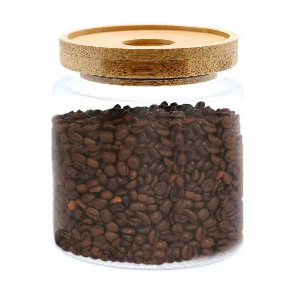 AW Earth Eco Friendly Cottage Bamboo & Glass Storage Jars - Natural Home Storage Home & Garden > Household Supplies > Storage & Organisation > Household Storage Containers > Eco Friendly Storage Jars emmy-jane-boutique.myshopify.com