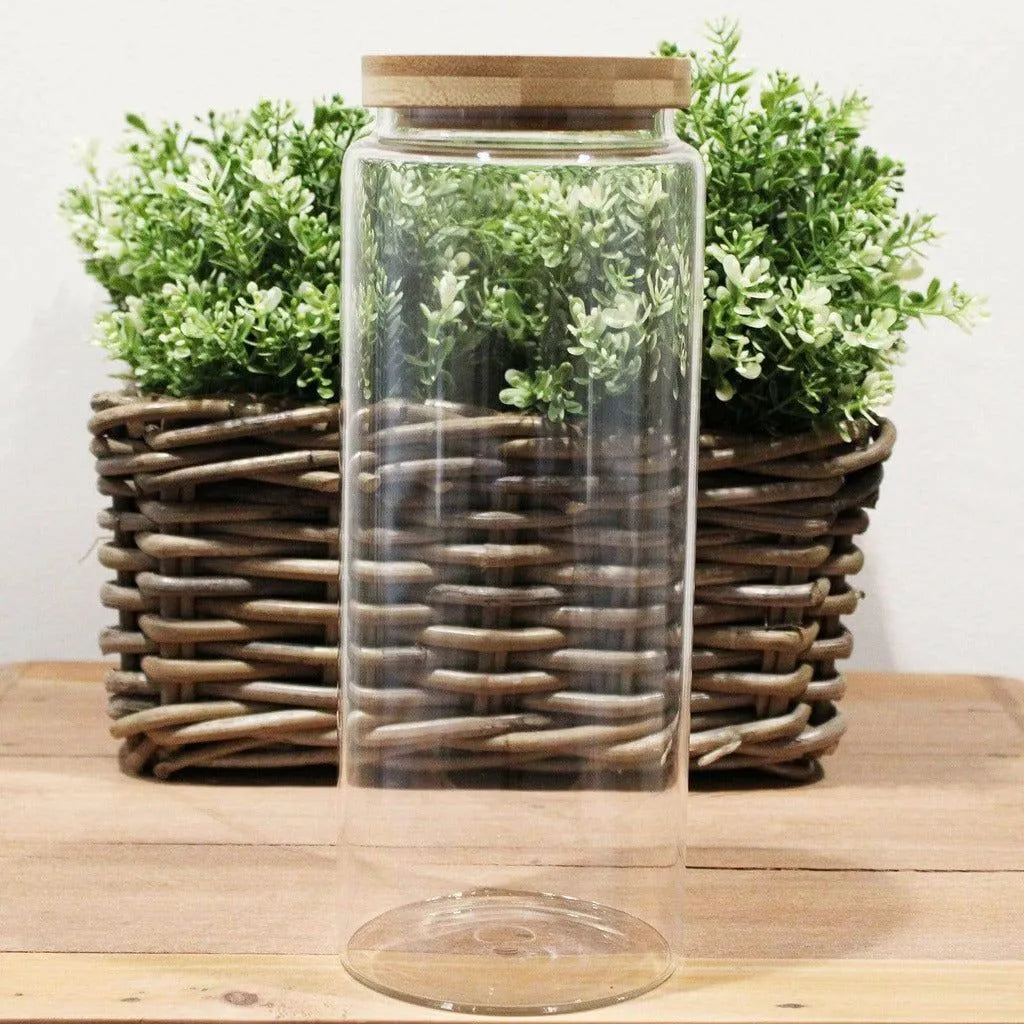 AW Earth Eco Friendly Cottage Bamboo & Glass Storage Jars - Natural Home Storage Home & Garden > Household Supplies > Storage & Organisation > Household Storage Containers > Eco Friendly Storage Jars emmy-jane-boutique.myshopify.com
