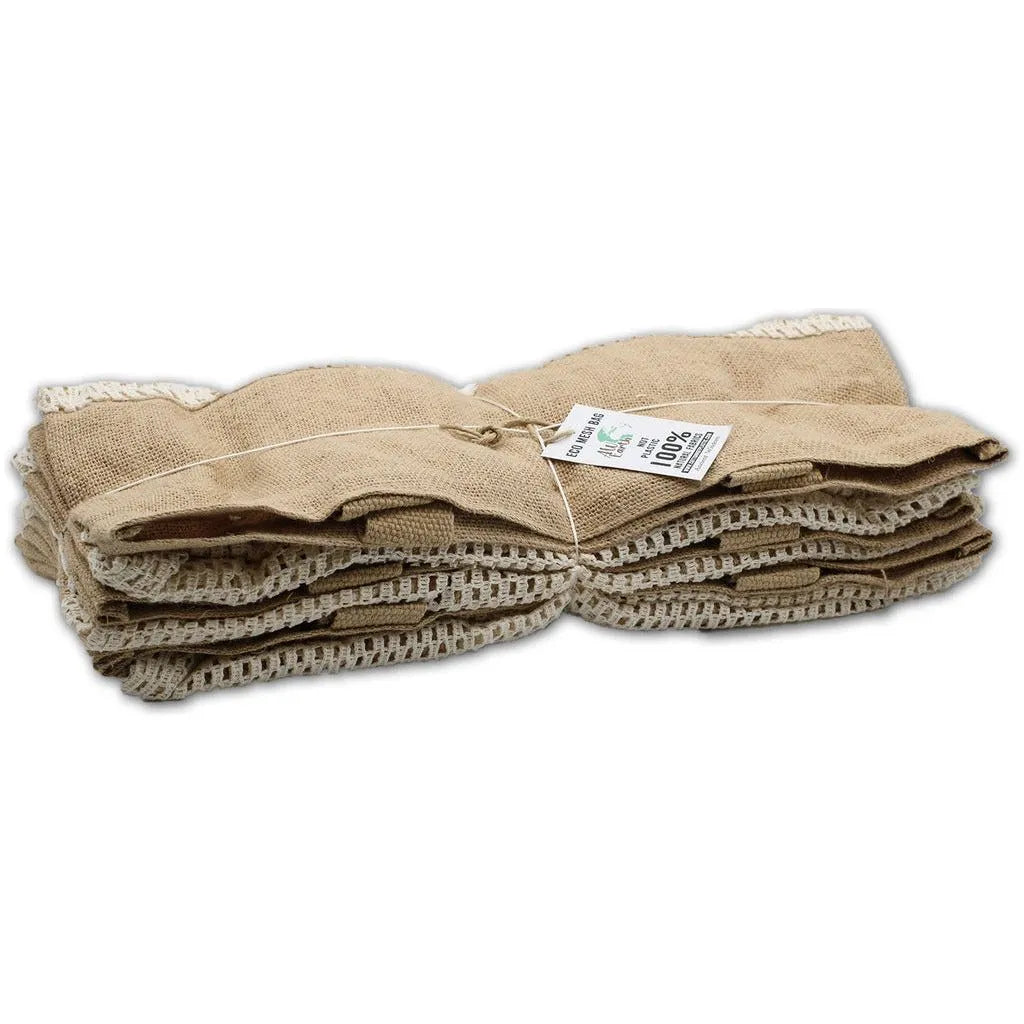 AW Earth Reusable Natural Shopping Bag - Pure Soft Jute and Cotton Mesh Bag Luggage & Bags > Shopping Totes > Tote Bags > Jute and Cotton Mesh Bag > Reusable Natural Shopping Bags emmy-jane-boutique.myshopify.com