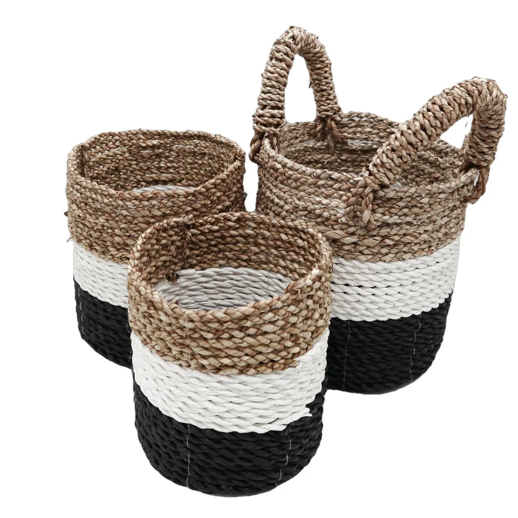 Ancient Wisdom Handwoven Indonesian Seagrass Baskets - Set of 3 - Choice of 5 Colours Home & Garden > Household Supplies > Storage & Organisation > Household Storage Containers > Handwoven Indonesian Seagrass Baskets emmy-jane-boutique.myshopify.com