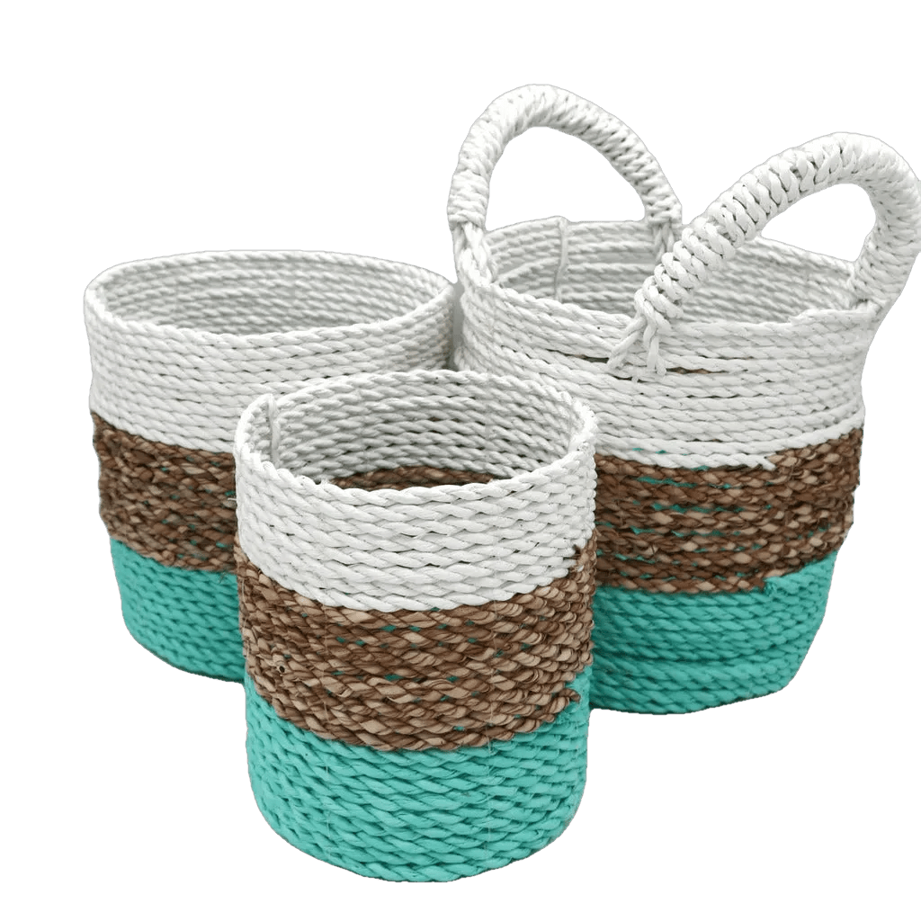 Ancient Wisdom Handwoven Indonesian Seagrass Baskets - Set of 3 - Choice of 5 Colours Home & Garden > Household Supplies > Storage & Organisation > Household Storage Containers > Handwoven Indonesian Seagrass Baskets emmy-jane-boutique.myshopify.com