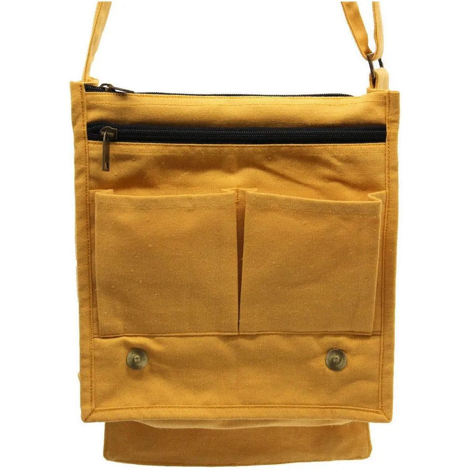 cottonnotplastic.com Natural Cotton Canvas Messenger Bag - 6 Great Colours - Plastic-Free Apparel & Accessories > Handbags, Wallets & Cases > Handbags > Crossbody Bags > Messenger Bags > Natural Cotton Canvas Messenger Bags emmy-jane-boutique.myshopify.com