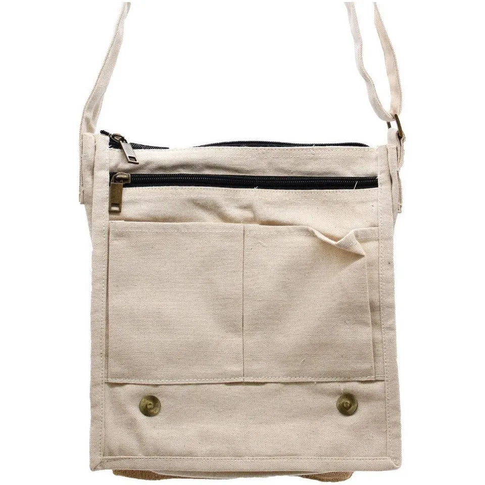 cottonnotplastic.com Natural Cotton Canvas Messenger Bag - 6 Great Colours - Plastic-Free Apparel & Accessories > Handbags, Wallets & Cases > Handbags > Crossbody Bags > Messenger Bags > Natural Cotton Canvas Messenger Bags emmy-jane-boutique.myshopify.com