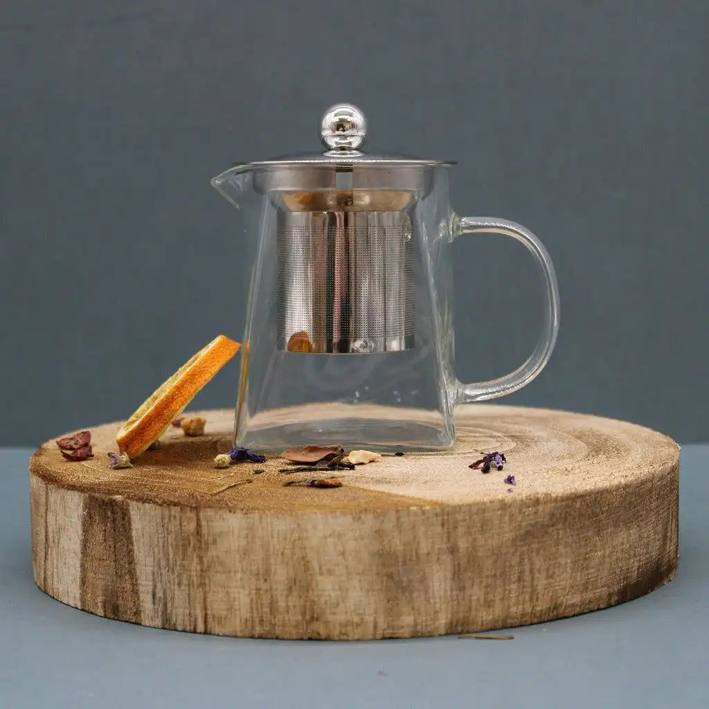 Emmy Jane Glass Infuser Teapot - Herbal Tea Maker - Steel and Glass Home & Garden > Kitchen & Dining > Tableware > Coffee Servers & Tea Pots - Teapots > Glass Infuser Teapots > Herbal Tea Makers > Steel and Glass Teapots emmy-jane-boutique.myshopify.com