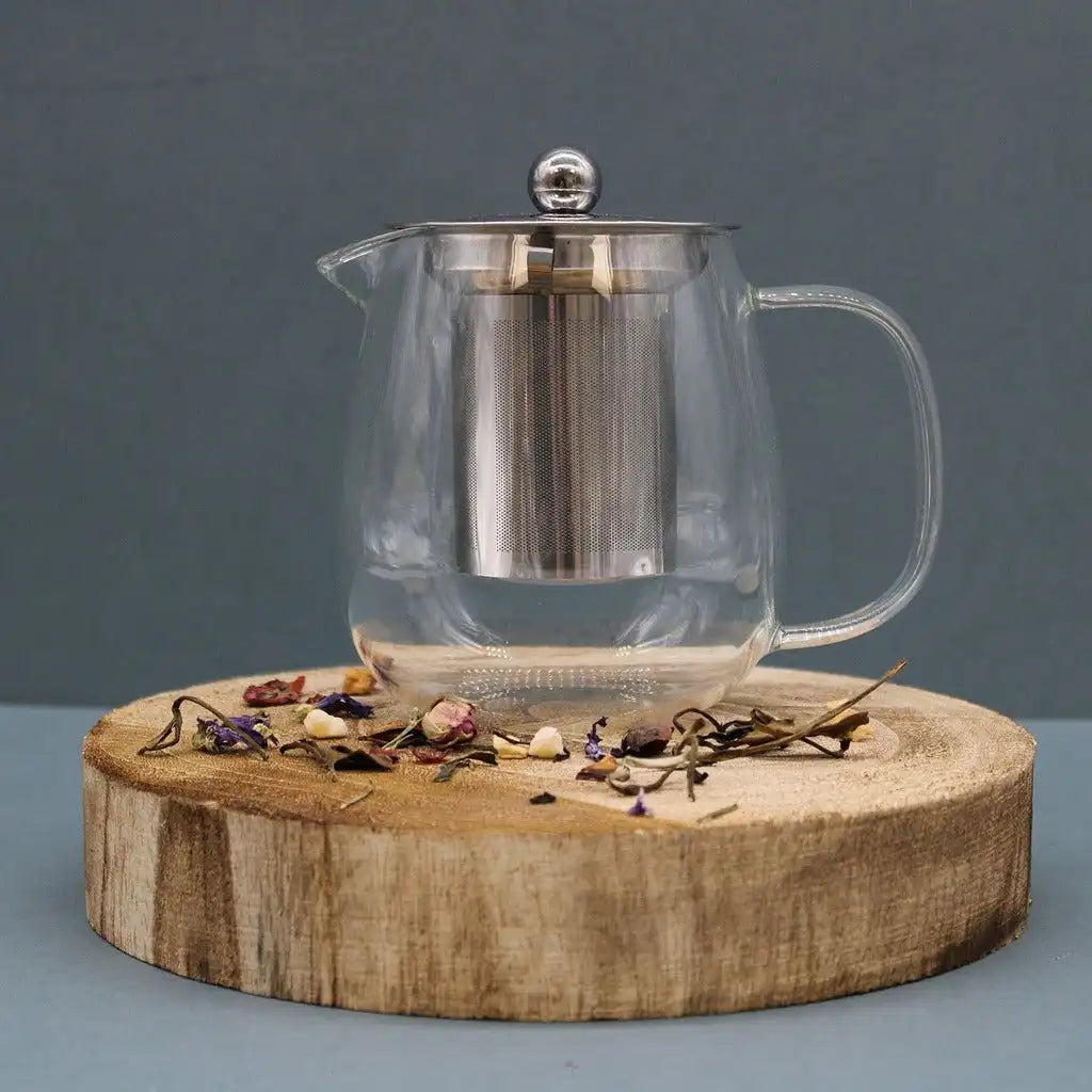 Emmy Jane Glass Infuser Teapot - Herbal Tea Maker - Steel and Glass Home & Garden > Kitchen & Dining > Tableware > Coffee Servers & Tea Pots - Teapots > Glass Infuser Teapots > Herbal Tea Makers > Steel and Glass Teapots emmy-jane-boutique.myshopify.com