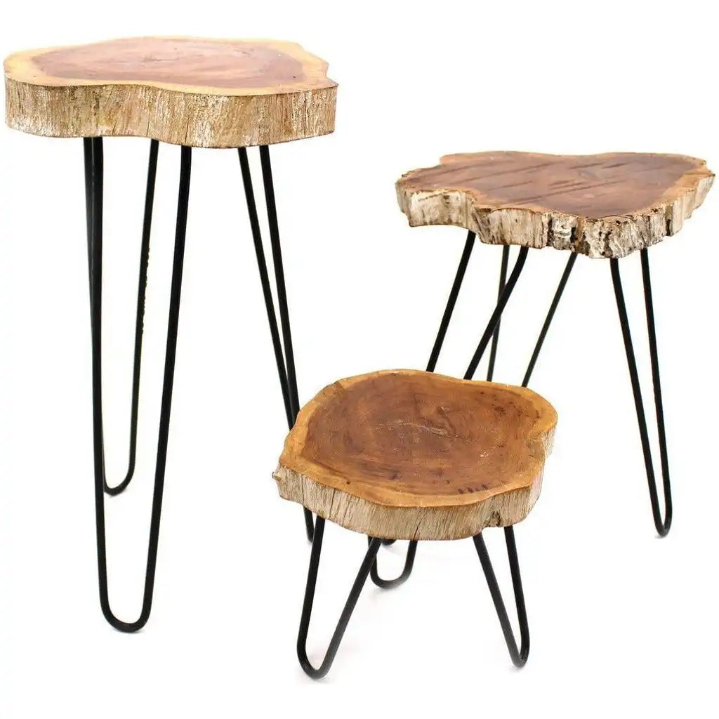 Emmy Jane Wooden Plant Stands - Indonesian Table Set - Natural Home Decor - 3 Colours Furniture > Tables > Accent Tables > End Tables > Indonesian Table Set > Wooden Plant Stands emmy-jane-boutique.myshopify.com