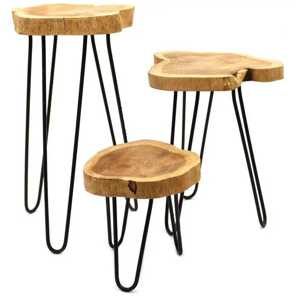 Emmy Jane Wooden Plant Stands - Indonesian Table Set - Natural Home Decor - 3 Colours Furniture > Tables > Accent Tables > End Tables > Indonesian Table Set > Wooden Plant Stands emmy-jane-boutique.myshopify.com