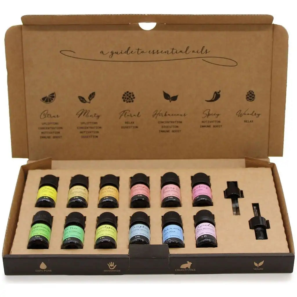 Ancient Wisdom Aromatherapy Essential Oil Starter Sets - Pure Handmade & Vegan Friendly Health & Beauty > Personal Care > Massage & Relaxation > Massage Oil > Essential Oils > Aromatherapy Essential Oil Starter Sets - Pure Handmade Essential Oil Sets > Vegan Essential Oils emmy-jane-boutique.myshopify.com