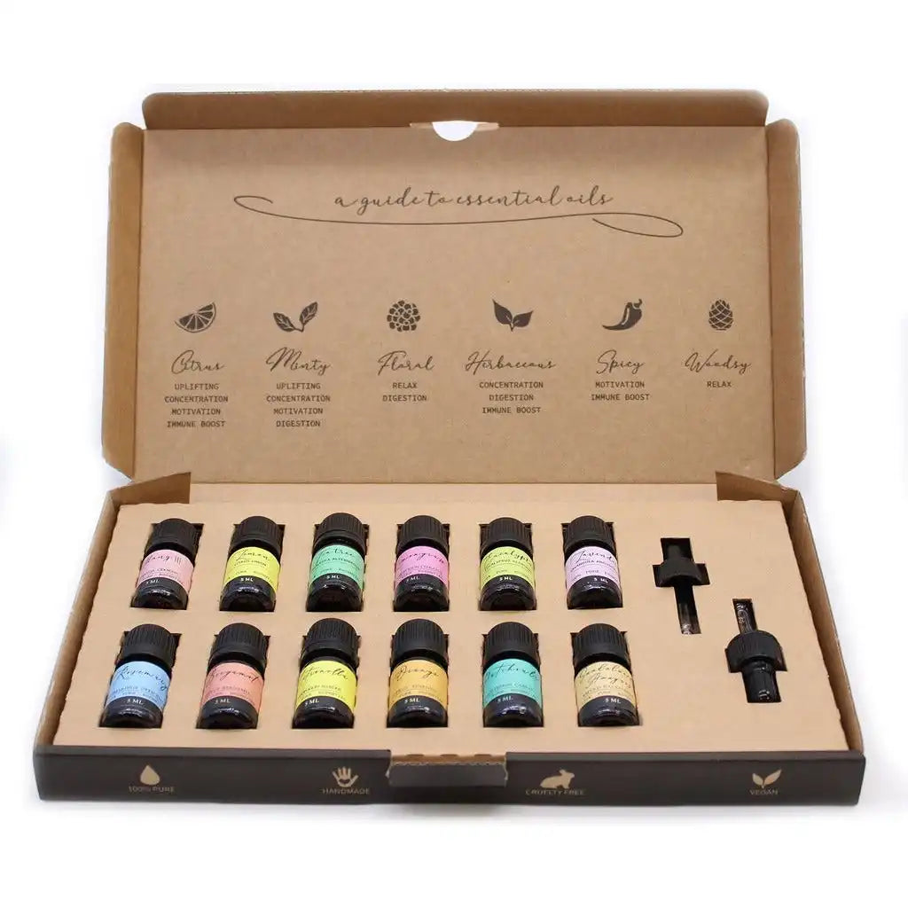 Ancient Wisdom Aromatherapy Essential Oil Starter Sets - Pure Handmade & Vegan Friendly Health & Beauty > Personal Care > Massage & Relaxation > Massage Oil > Essential Oils > Aromatherapy Essential Oil Starter Sets - Pure Handmade Essential Oil Sets > Vegan Essential Oils emmy-jane-boutique.myshopify.com