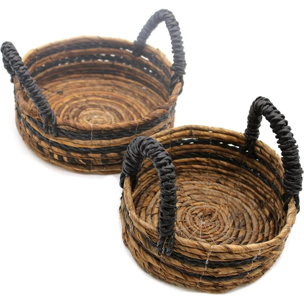 Ancient Wisdom Banana Leaf & Seagrass Baskets Set - Round - Pack of 2 Eco-Friendly Storage Home & Garden > Household Supplies > Storage & Organisation > Household Storage Containers > Storage Baskets emmy-jane-boutique.myshopify.com