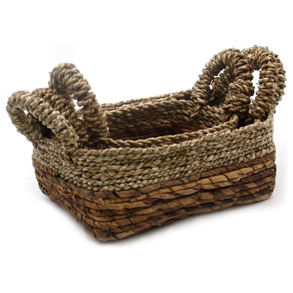 Ancient Wisdom Eco-Friendly Baskets Banana Leaf & Seagrass Square Set of 3 Natural Home Storage Home & Garden > Household Supplies > Storage & Organisation > Household Storage Containers > Storage Baskets emmy-jane-boutique.myshopify.com