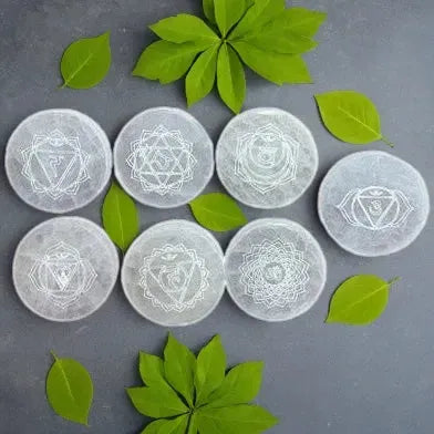 Emmy Jane Decorative Plates - Chakra Set of 7 Selenite Charging Plates Home & Garden > Decor > Decorative Plates emmy-jane-boutique.myshopify.com