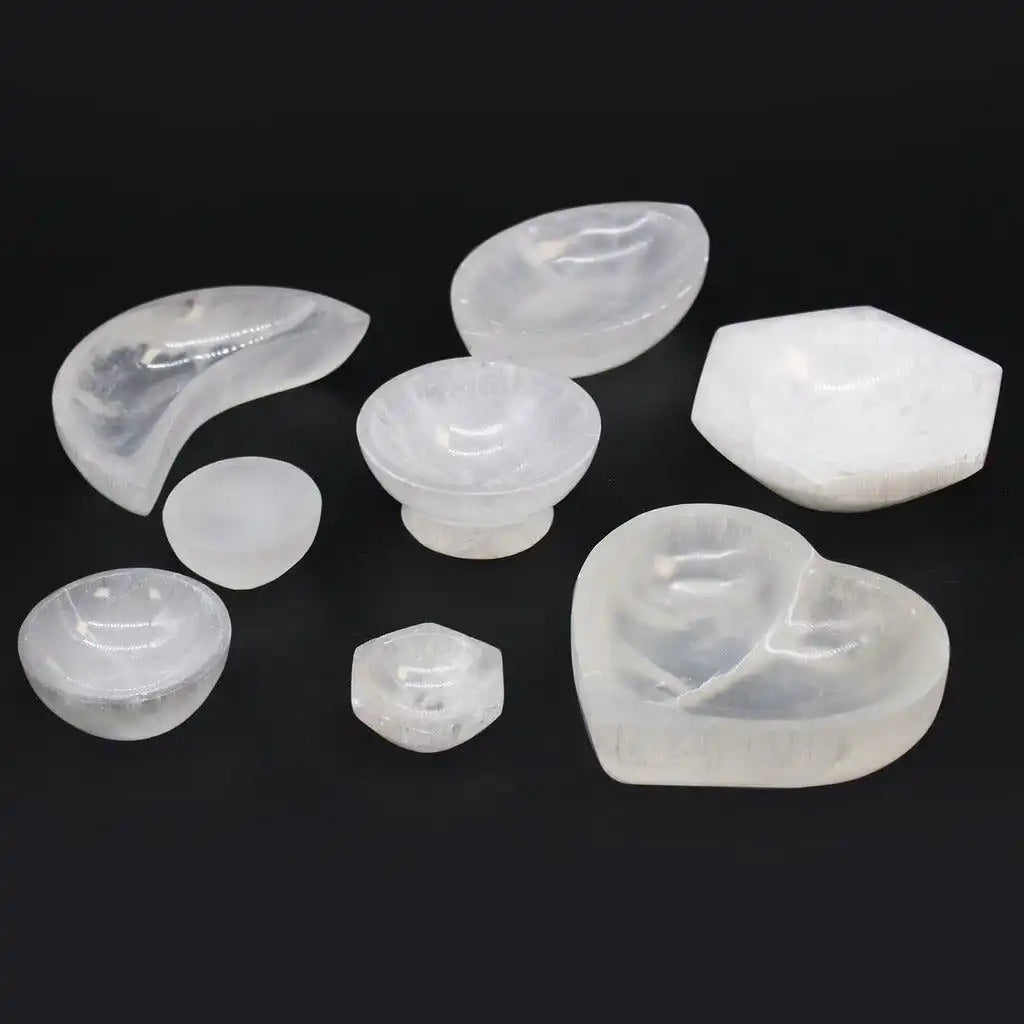 Emmy Jane Decorative Bowls - Natural Moroccan Selenite Crystal - 9 Shapes & Sizes Home & Garden > Decor > Decorative Bowls > Selenite Crystal Bowls emmy-jane-boutique.myshopify.com