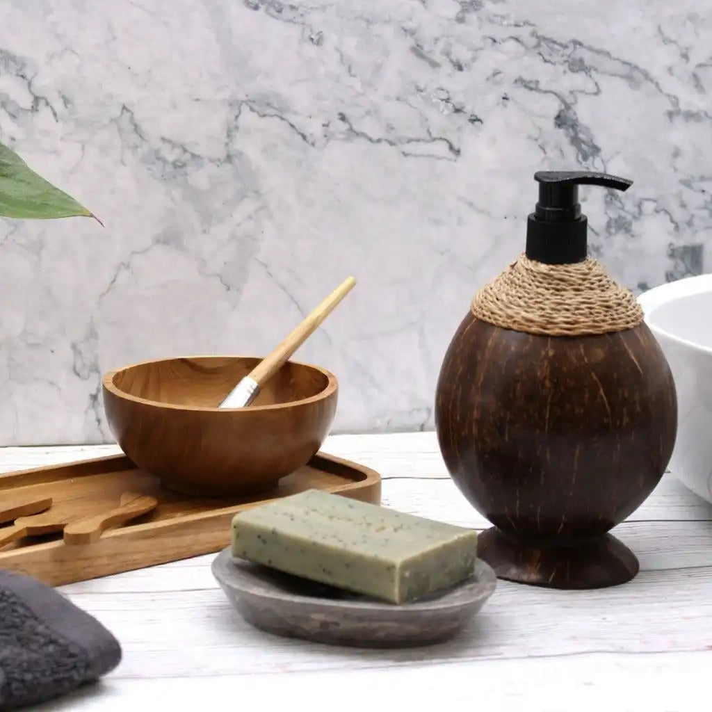 Emmy Jane Wooden Soap Dispensers - Handmade Natural Coconut & Sustainable Teak Wood Home & Garden > Bathroom Accessories > Soap & Lotion Dispensers > Handmade Natural Coconut & Sustainable Teak Wood Soap Dispensers emmy-jane-boutique.myshopify.com