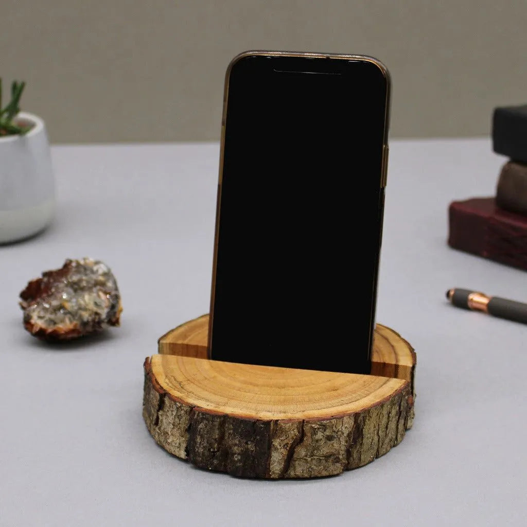Emmy Jane Natural Wooden Phone Holders - Mobile Device Phone Wood Stand Electronics > Communications > Telephony > Mobile Phone Accessories > Mobile Phone Stands > Wood Phone Stand > Eco-friendly wood phone holder emmy-jane-boutique.myshopify.com