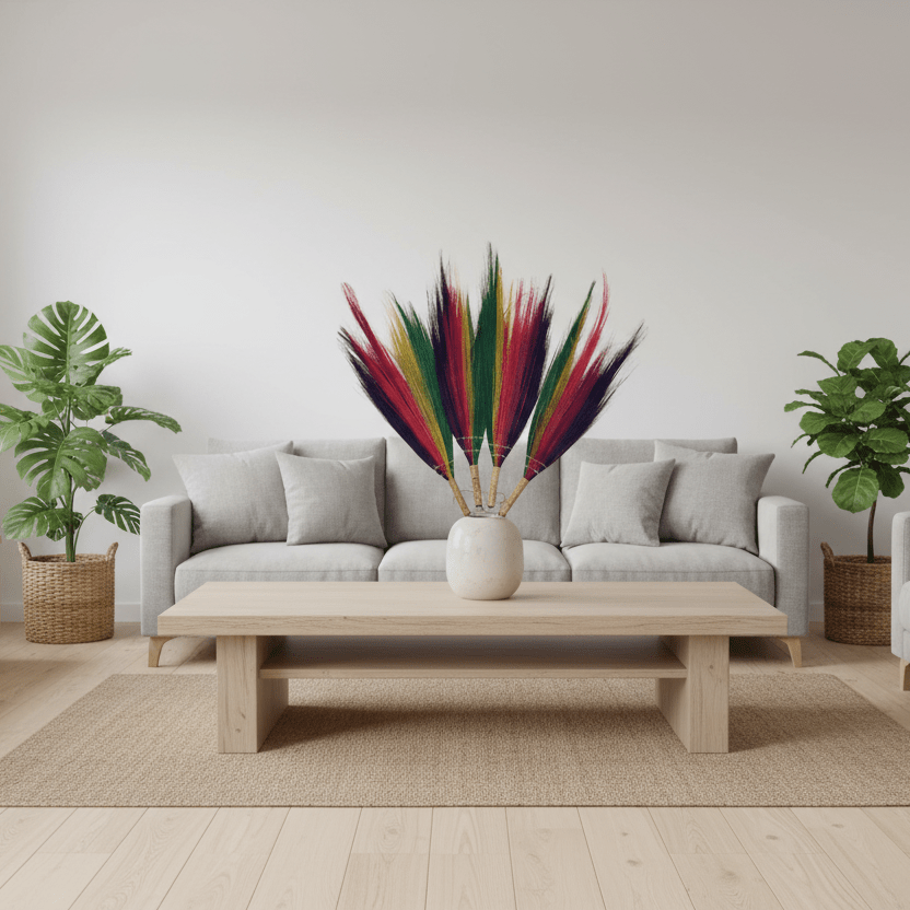 Natural Homeware - Pampas Grass Broom Set of 4 - Sustainable & Fairly Traded