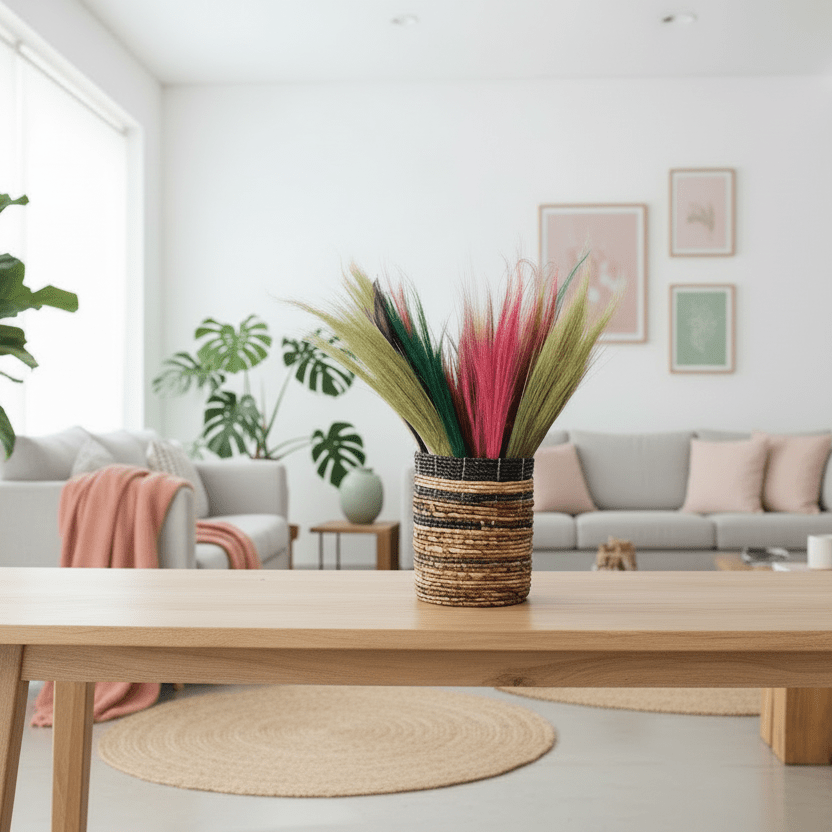 Natural Homeware - Pampas Grass Broom Set of 4 - Sustainable & Fairly Traded